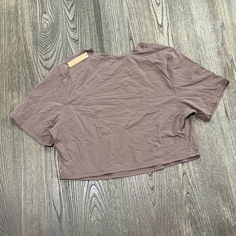 NWT Skims Fits Everybody Super Cropped T-Shirt Short Sleeve Stretch Umber 4X - Picture 4 of 4